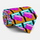 Corey Tiger 80s Cassettes Band Tie Stropdas (Opgerold)