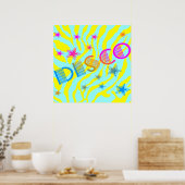 Corey Tiger 80s  Disco Stars Poster (Keuken)