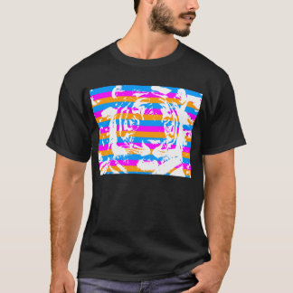 COREY TIGER 80's GESTREEPTE TIJGERGEZICHT T-shirt