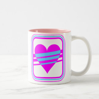 Corey Tiger 80s  hart en stripes Tweekleurige Koffiemok