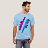 Corey Tiger 80's  Keytar roze & blauw T-shirt (Voorkant volledig)