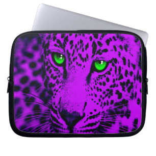 Corey Tiger 80s Leopard (Paars) Laptop Sleeve
