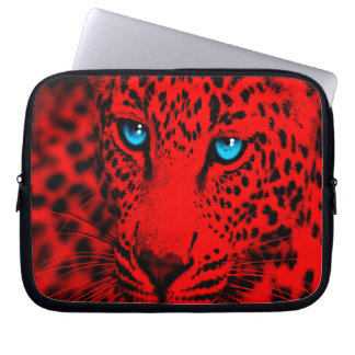 Corey Tiger 80s Leopard (rood) Laptop Sleeve