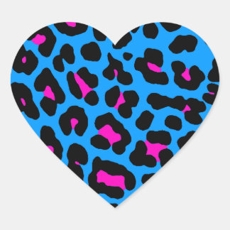 Corey Tiger 80s Leopard Spots (blauw) Hart Sticker