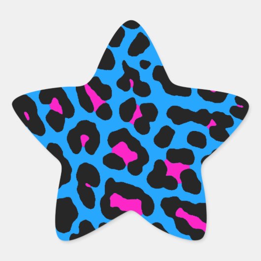 Corey Tiger 80s Leopard Spots (blauw) Ster Sticker (Voorkant)