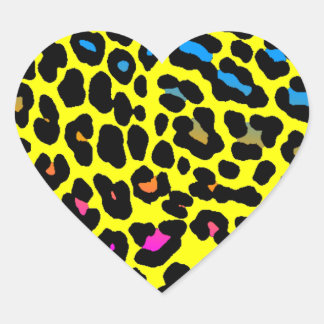 Corey Tiger 80s Leopard Spots (Geel) Hart Sticker