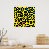 Corey Tiger 80s Leopard Spots (Geel) Poster (Keuken)