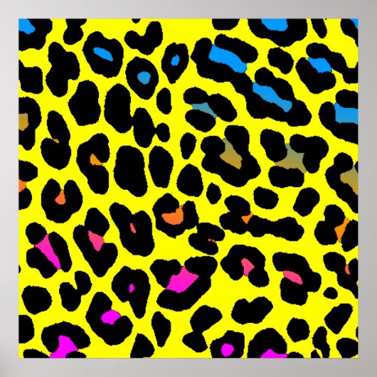 Corey Tiger 80s Leopard Spots (Geel) Poster (Voorkant)