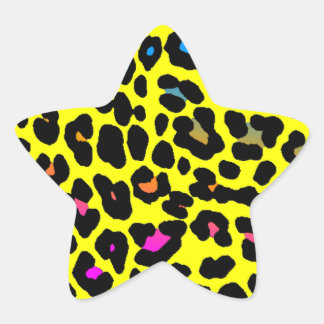Corey Tiger 80s Leopard Spots (Geel) Ster Sticker