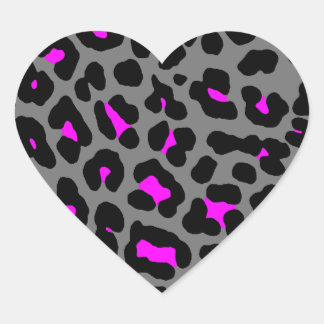 Corey Tiger 80s Leopard Spots (Grijs) Hart Sticker