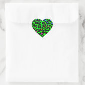 Corey Tiger 80s Leopard Spots (Groen) Hart Sticker (Tas)