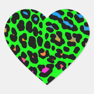 Corey Tiger 80s Leopard Spots (Groen) Hart Sticker