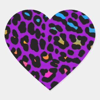 Corey Tiger 80s Leopard Spots (Paars) Hart Sticker