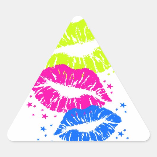 Corey Tiger 80s Lippen & Sterren Sticker (Voorkant)