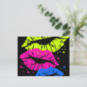 Corey Tiger 80s Lips & Stars Kisses Briefkaart (Staand voorkant)