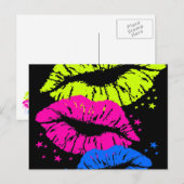 Corey Tiger 80s Lips & Stars Kisses Briefkaart (Voorkant / Achterkant)