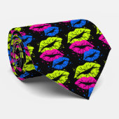 Corey Tiger 80s  Lips & Stars Kisses Stropdas (Opgerold)