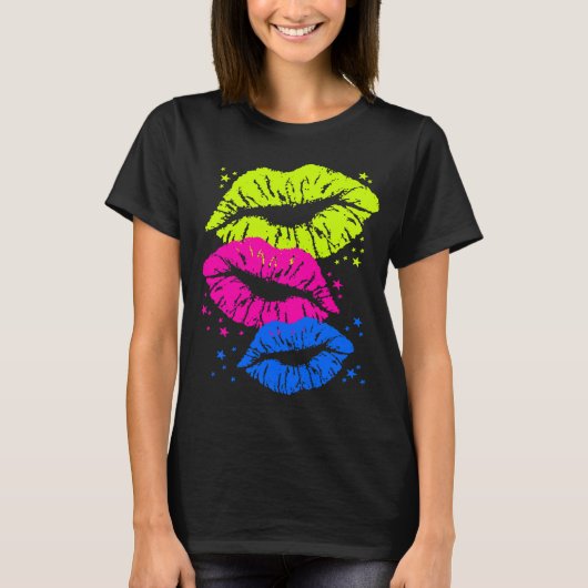 Corey Tiger 80s  Lips & Stars Kisses T-shirt (Voorkant)
