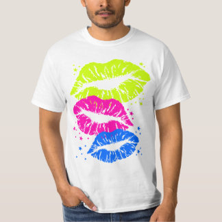 Corey Tiger 80s  Lips & Stars Kisses T-shirt