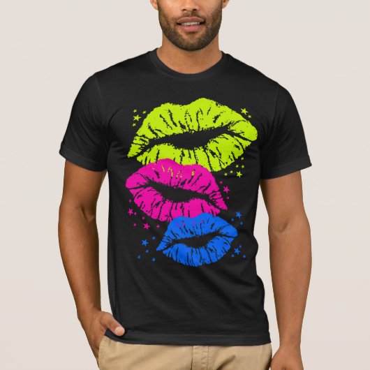 Corey Tiger 80s  Lips & Stars Kisses T-shirt (Voorkant)