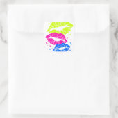 Corey Tiger 80s Lips & Stars Vierkante Sticker (Tas)