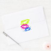 Corey Tiger 80s Lips & Stars Vierkante Sticker (Envelop)