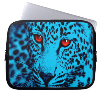 Corey Tiger 80s Luipaard (Blauw) Laptop Sleeve