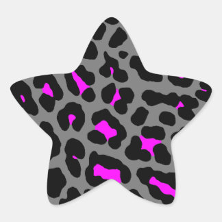 Corey Tiger 80s Luipaardvlekken (Grijs) Ster Sticker