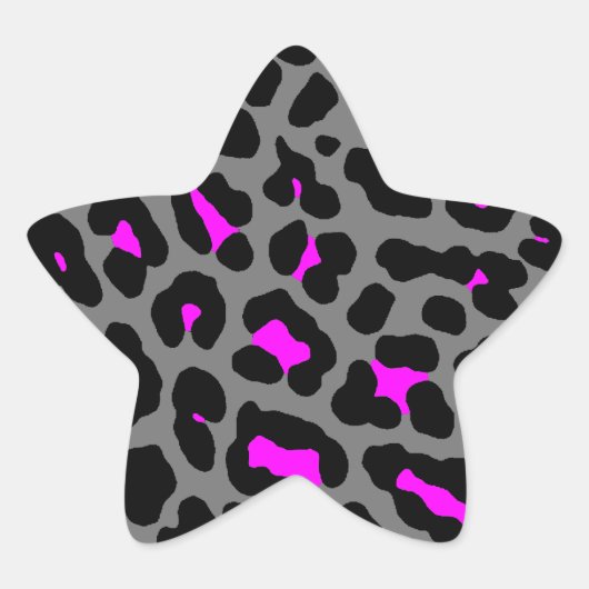 Corey Tiger 80s Luipaardvlekken (Grijs) Ster Sticker (Voorkant)