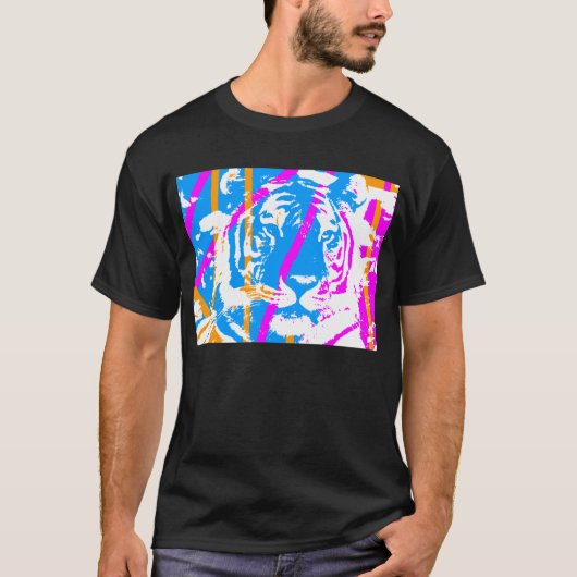 COREY TIGER 80's MULTI TIGER GEZICHT T-shirt (Voorkant)