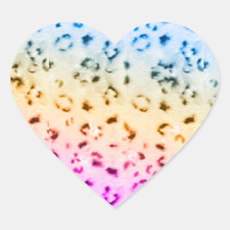 Corey Tiger 80s Multicolor Sneeuwluipaard Hart Sticker