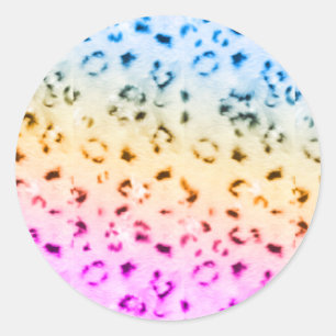 Corey Tiger 80s Multicolor Sneeuwluipaard Ronde Sticker