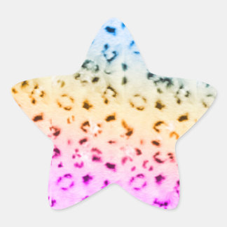 Corey Tiger 80s Multicolor Sneeuwluipaard Ster Sticker