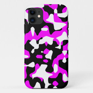Corey Tiger 80s Neon Camouflage (Fuchsia Heet Roze iPhone 11 Hoesje