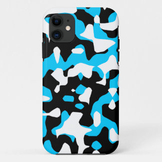 Corey Tiger 80s Neon Camouflage (Tealblauw Aqua) iPhone 11 Hoesje