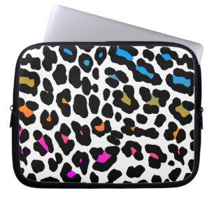 Corey Tiger 80s Neon Leopard Print Laptop Sleeve