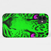 Corey Tiger 80s Neon Luipaard Gezicht (Groen) Case-Mate iPhone Case (Achterkant (horizontaal))