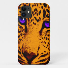 Corey Tiger 80s Neon Luipaard Gezicht (Oranje) Case-Mate iPhone Case