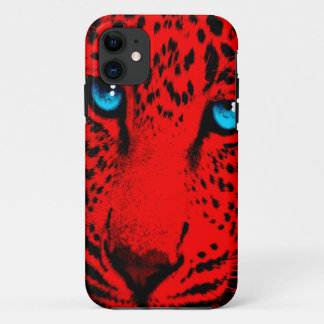 Corey Tiger 80s Neon Luipaard Gezicht (Rood) Case-Mate iPhone Case