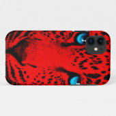 Corey Tiger 80s Neon Luipaard Gezicht (Rood) Case-Mate iPhone Case (Achterkant (horizontaal))
