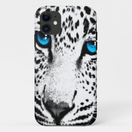Corey Tiger 80s Neon Luipaard Gezicht (Witte Sneeu iPhone 11 Hoesje