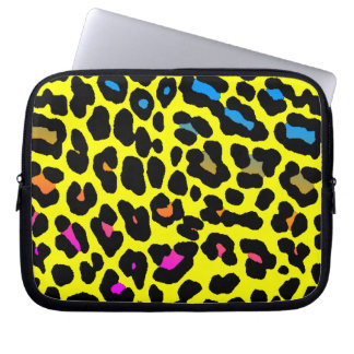 Corey Tiger 80s Neon Luipaardprint Laptop Sleeve