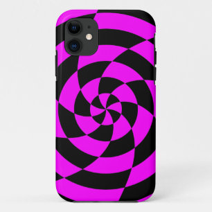 Corey Tiger 80s Neon Op Art (Magenta Roze) iPhone 11 Hoesje