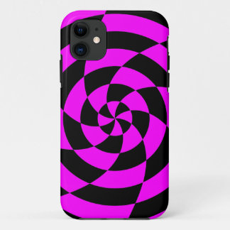 Corey Tiger 80s Neon Op Art (Magenta Roze) iPhone 11 Hoesje