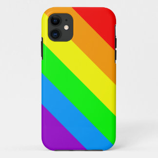 Corey Tiger 80s Neon Regenboog Pride Strepen iPhone 11 Hoesje
