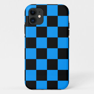 Corey Tiger 80s Neon Schaakbord (Blauw) iPhone 11 Hoesje