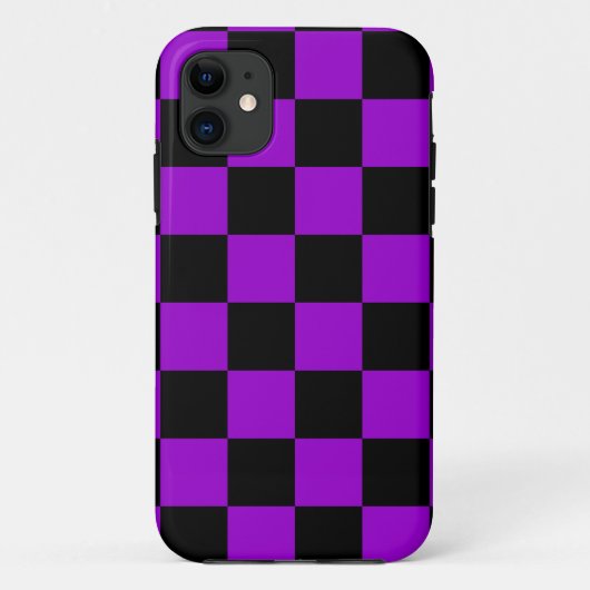 Corey Tiger 80s Neon Schaakbord (Paars) Case-Mate iPhone Case (Achterkant)