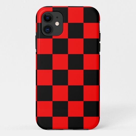 Corey Tiger 80s Neon Schaakbord (Rood) Case-Mate iPhone Case (Achterkant)