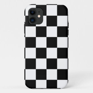 Corey Tiger 80s Neon Schaakbord (Zwart / Wit) iPhone 11 Hoesje