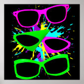 Corey Tiger 80s  Neon Sunbril Splatter Poster (Voorkant)